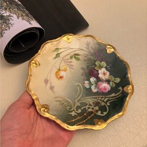 VTG Limoges Hand Painted Dish Flowers Signed A. Lanternier France Collectors
